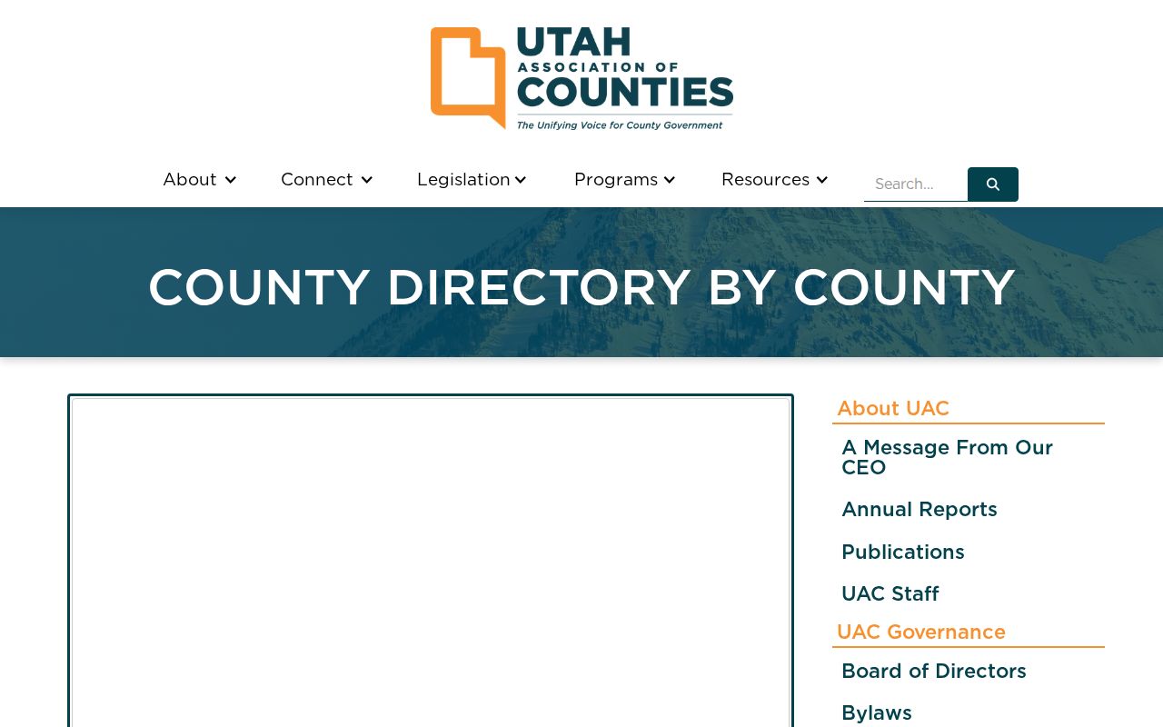 Utah Association of Counties directory used as a statewide Utah phone directory