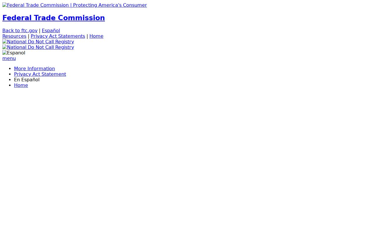 National Do Not Call Registry used with Utah phone codes and dialing